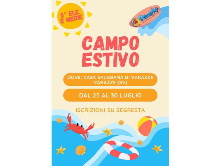 CAMPO ESTIVO RAGAZZI 2026 - 5^ ELEMENTARE - 3^ MEDIA