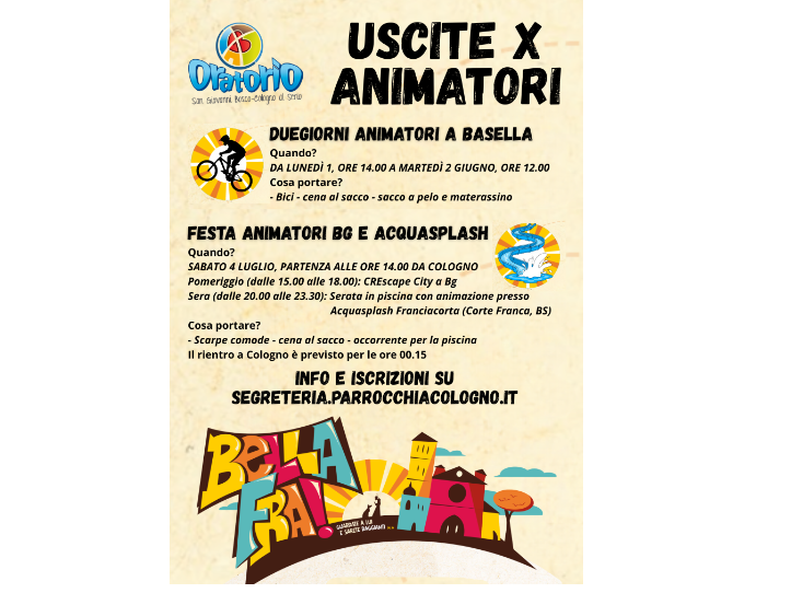 USCITE X ANIMATORI 2026